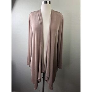 Vintage AMANDA Womens L Pink Blush Mauve Flyaway Open Cardigan USA Made
